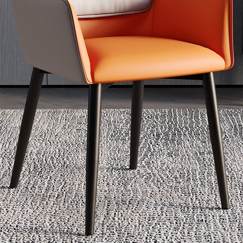 Accueil Fauteuil contemporain Chaise de salle à manger en métal à dossier Parsons avec coussin