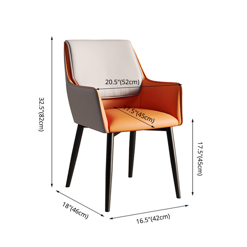 Accueil Fauteuil contemporain Chaise de salle à manger en métal à dossier Parsons avec coussin