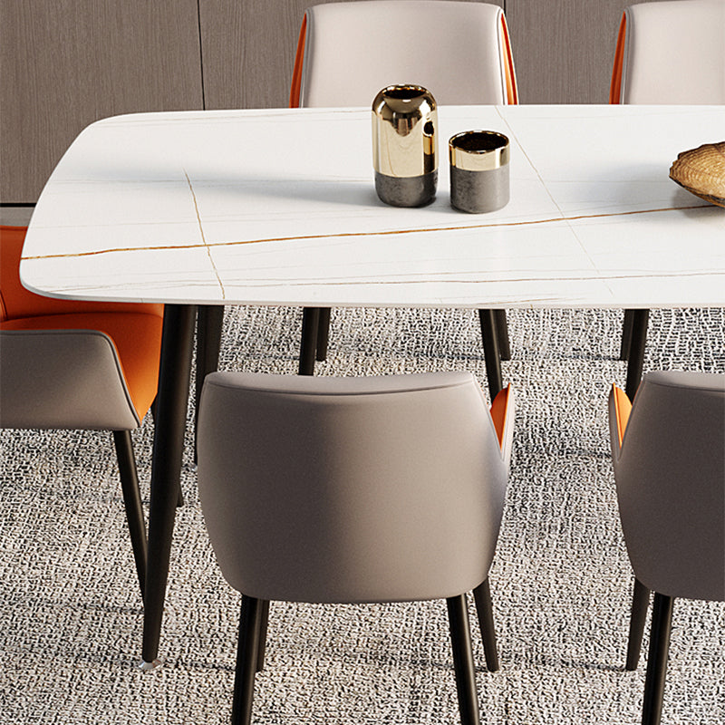 Accueil Fauteuil contemporain Chaise de salle à manger en métal à dossier Parsons avec coussin
