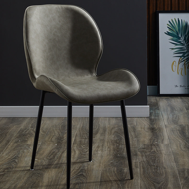 Chaise d'appoint scandinave à dossier solide, chaise de salle à manger rembourrée en métal