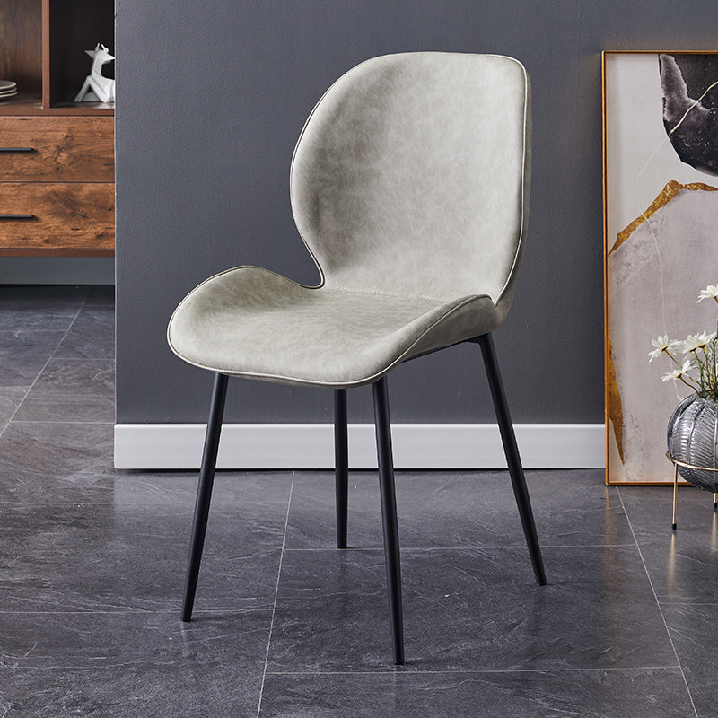Chaise d'appoint scandinave à dossier solide, chaise de salle à manger rembourrée en métal