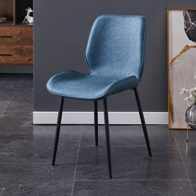 Chaise d'appoint scandinave à dossier solide, chaise de salle à manger rembourrée en métal