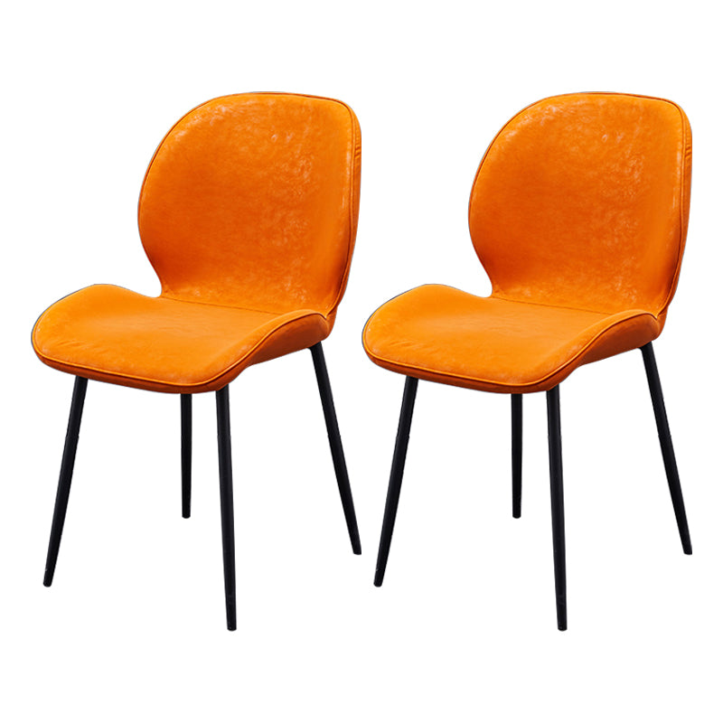 Chaise d'appoint scandinave à dossier solide, chaise de salle à manger rembourrée en métal