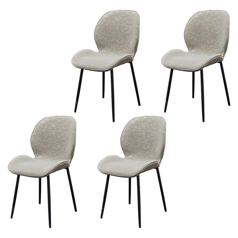 Chaise d'appoint scandinave à dossier solide, chaise de salle à manger rembourrée en métal