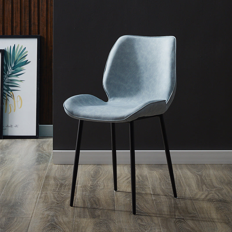 Chaise d'appoint scandinave à dossier solide, chaise de salle à manger rembourrée en métal