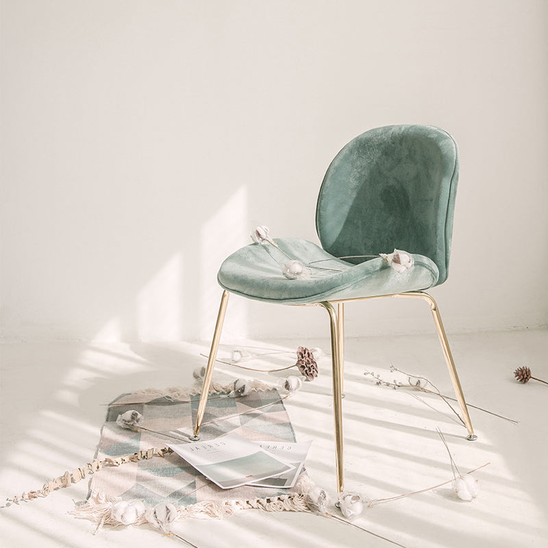 Chaise de salle à manger de Style Glam nordique, sans accoudoirs, avec pieds en métal