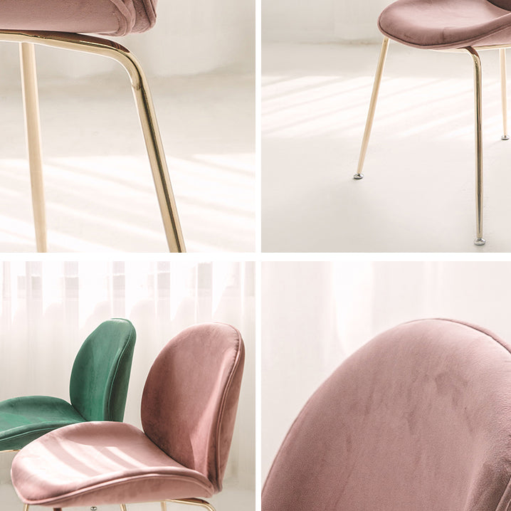 Chaise de salle à manger de Style Glam nordique, sans accoudoirs, avec pieds en métal