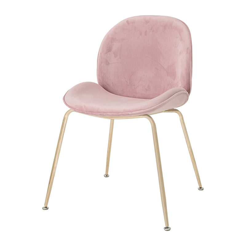 Chaise de salle à manger de Style Glam nordique, sans accoudoirs, avec pieds en métal