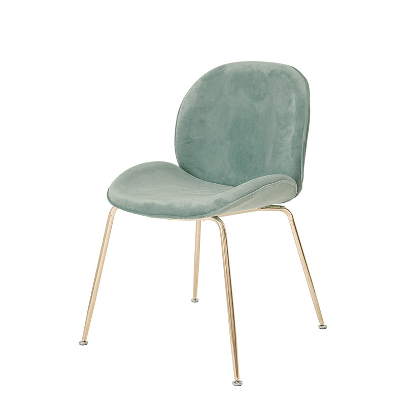 Chaise de salle à manger de Style Glam nordique, sans accoudoirs, avec pieds en métal