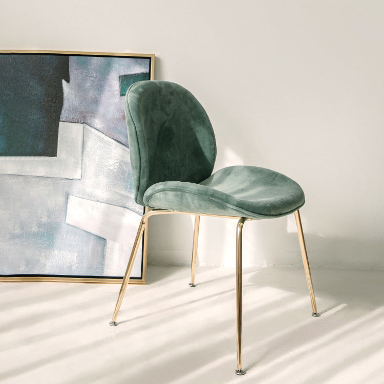 Chaise de salle à manger de Style Glam nordique, sans accoudoirs, avec pieds en métal