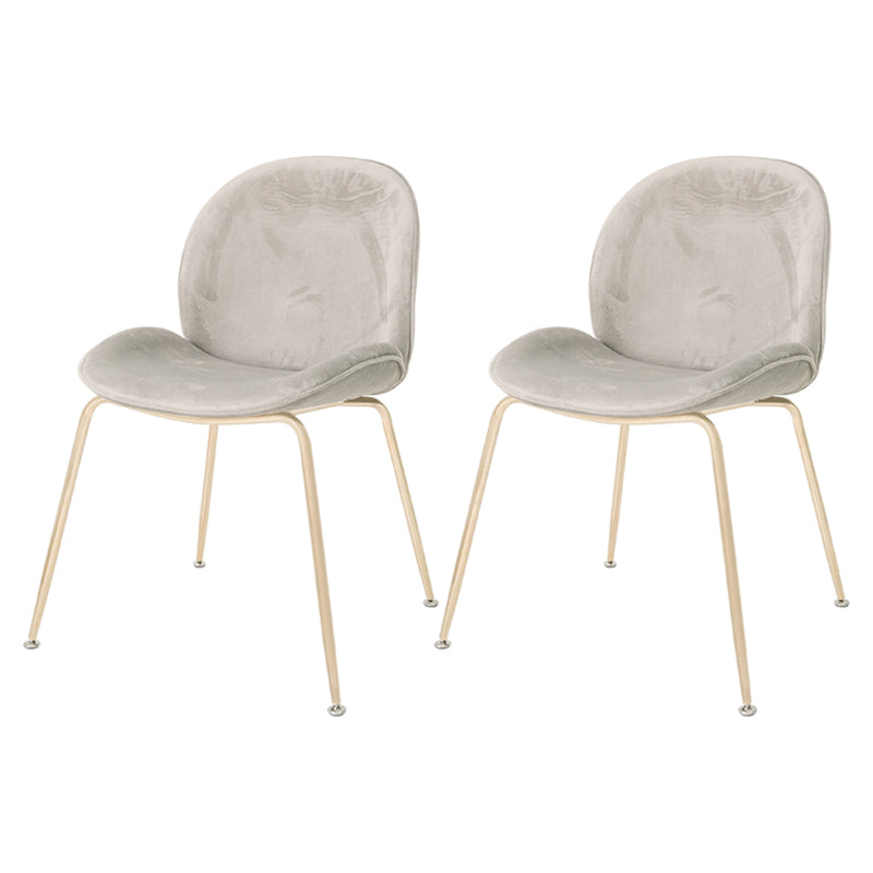 Chaise de salle à manger de Style Glam nordique, sans accoudoirs, avec pieds en métal