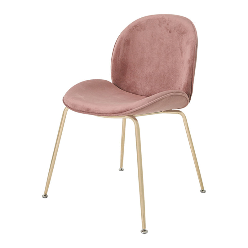 Chaise de salle à manger de Style Glam nordique, sans accoudoirs, avec pieds en métal