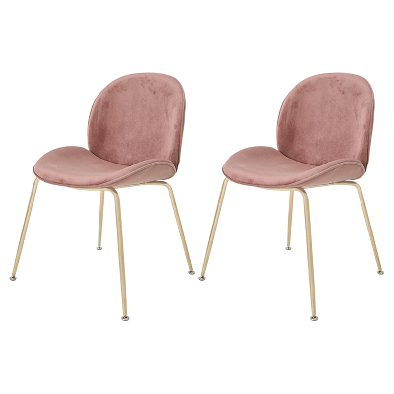 Chaise de salle à manger de Style Glam nordique, sans accoudoirs, avec pieds en métal