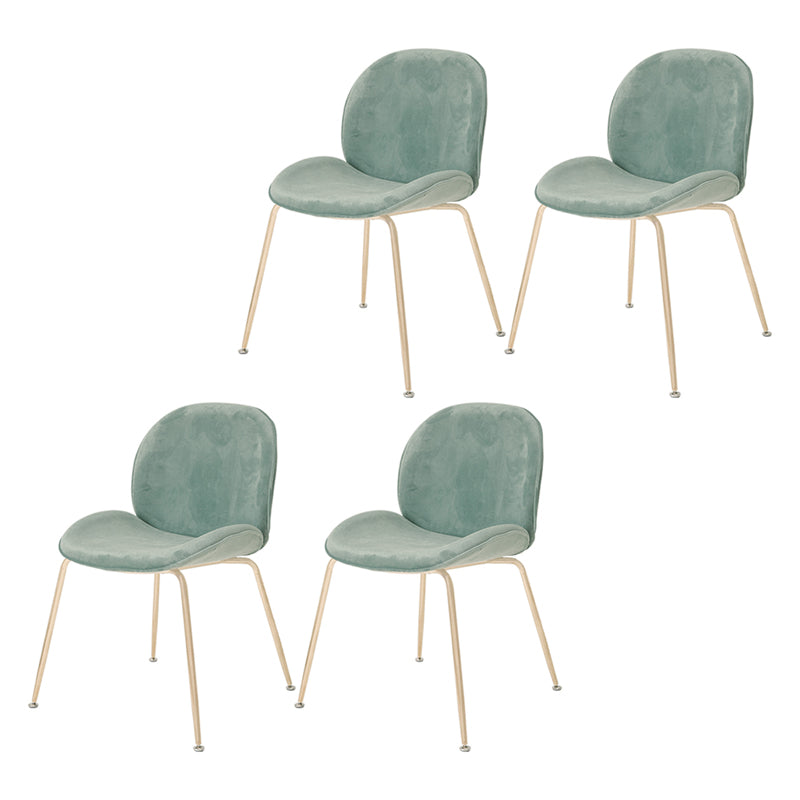 Chaise de salle à manger de Style Glam nordique, sans accoudoirs, avec pieds en métal