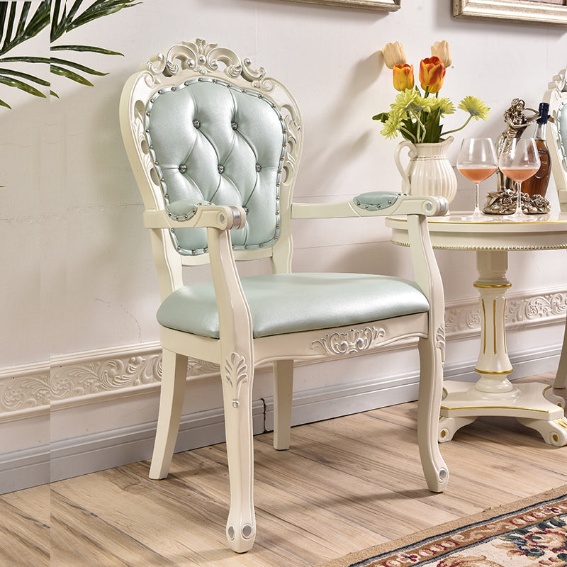 Fauteuil de salle à manger en bois massif de Style victorien, chaise latérale à dossier King Louis pour usage domestique