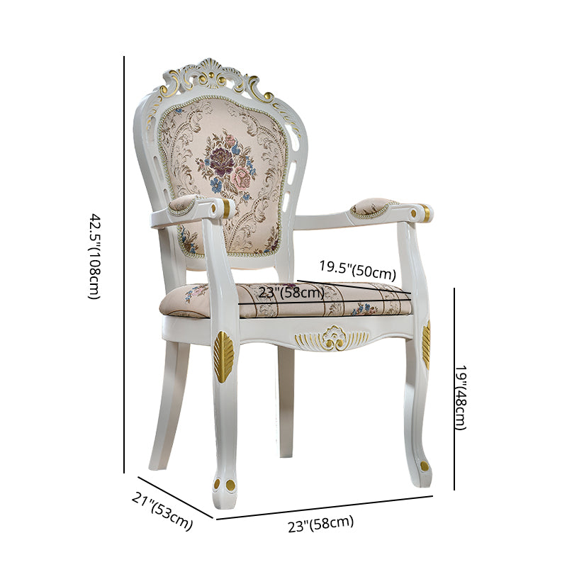 Victorian Style Solid Wood Dining Room Armchair King Louis Back Side Chair for Home Use