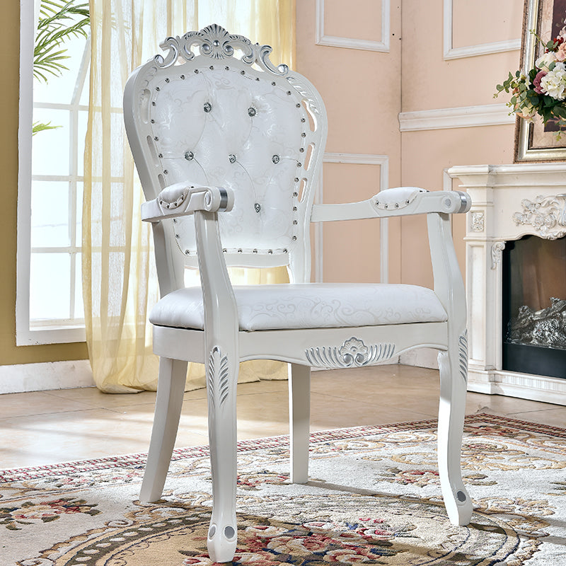 Victorian Style Solid Wood Dining Room Armchair King Louis Back Side Chair for Home Use