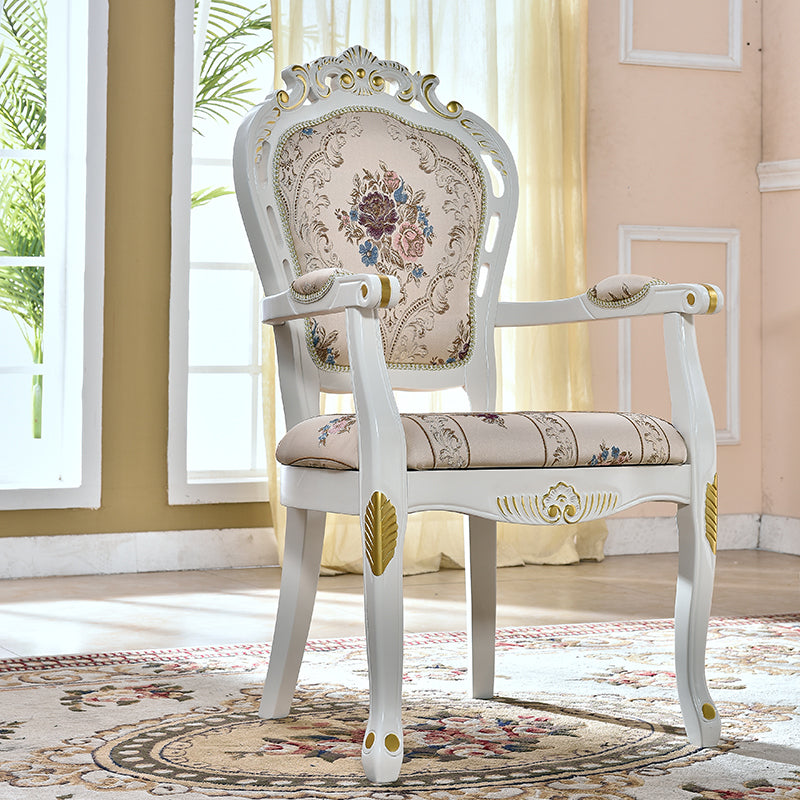 Fauteuil de salle à manger en bois massif de Style victorien, chaise latérale à dossier King Louis pour usage domestique