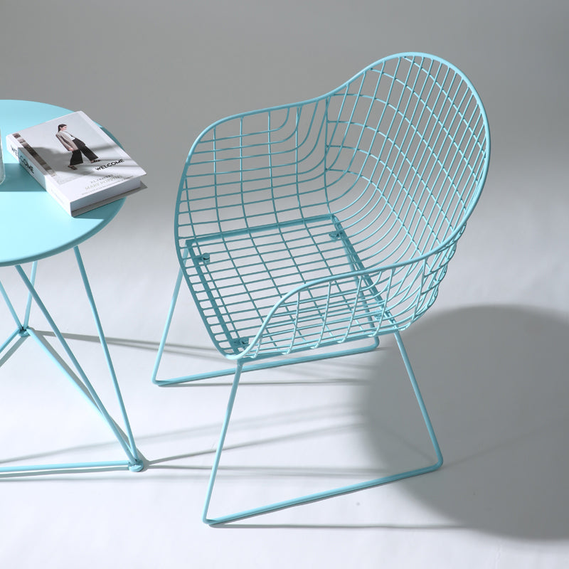 Chaise de salle à manger en métal de style contemporain, fauteuil arrière Windsor pour cuisine