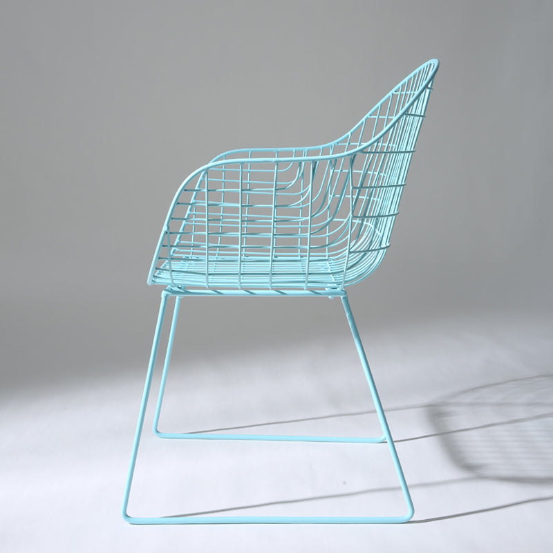 Chaise de salle à manger en métal de style contemporain, fauteuil arrière Windsor pour cuisine