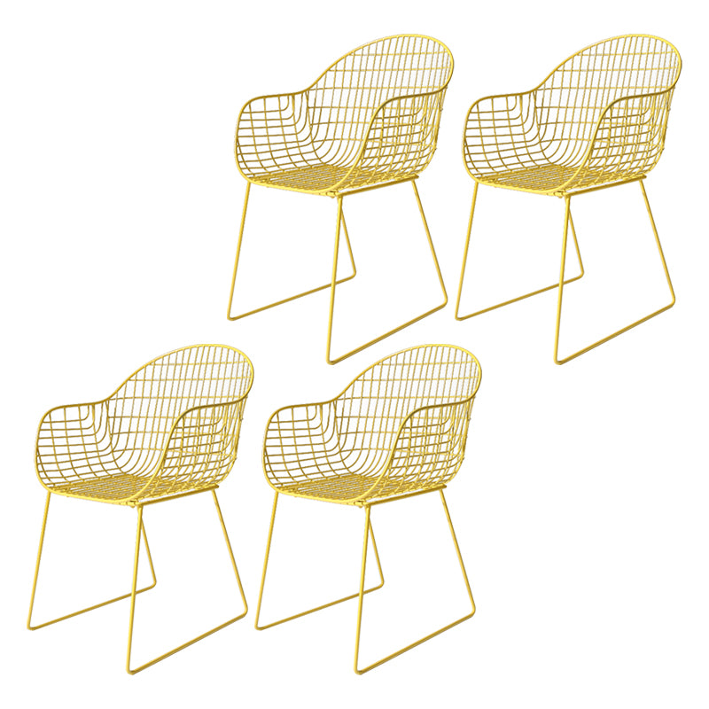 Contemporary Style Metal Dining Room Chair Windsor Back Arm Chair for Kitchen