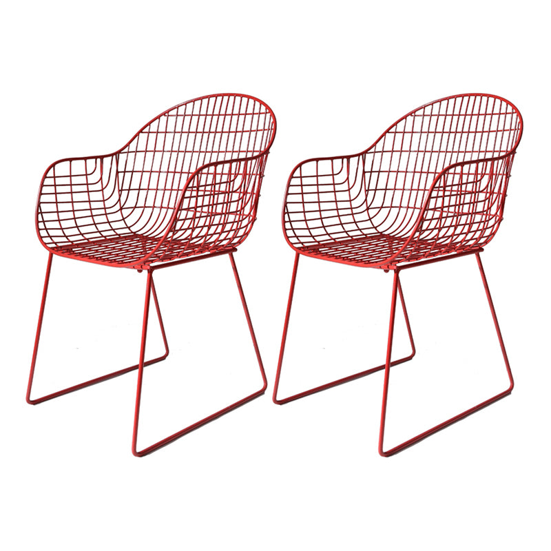 Contemporary Style Metal Dining Room Chair Windsor Back Arm Chair for Kitchen
