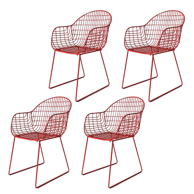 Contemporary Style Metal Dining Room Chair Windsor Back Arm Chair for Kitchen