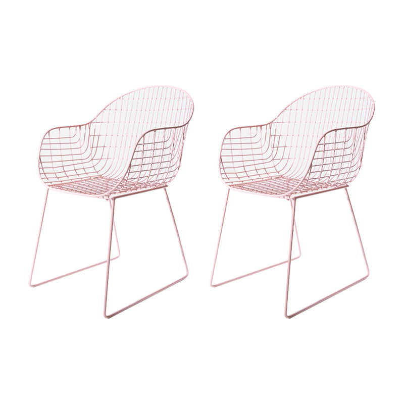 Contemporary Style Metal Dining Room Chair Windsor Back Arm Chair for Kitchen