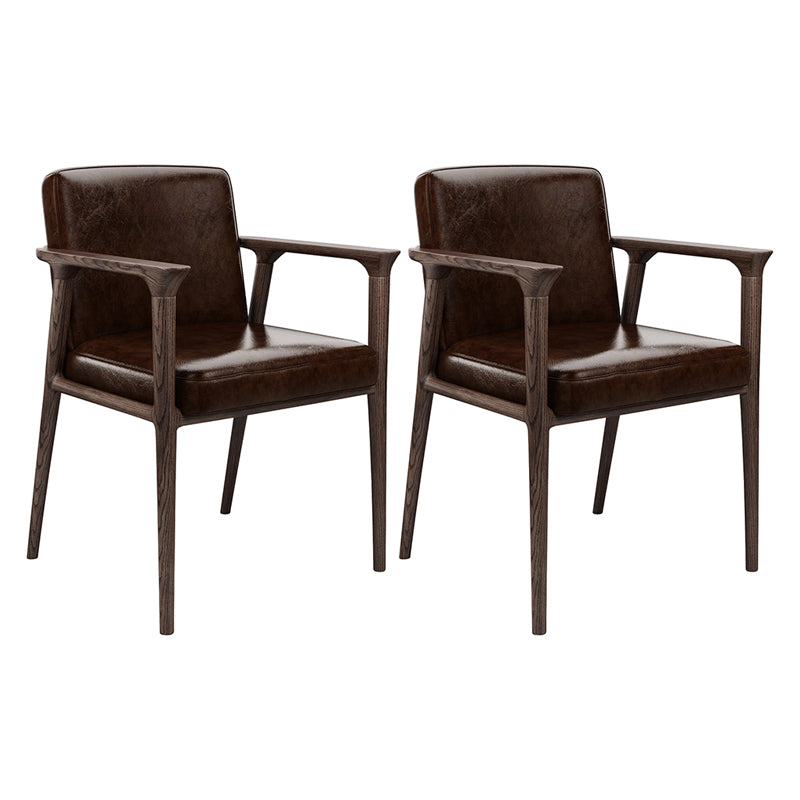 Le bois de frêne de style traditionnel préside des chaises de salle à manger de cuisine à bras arrière solide