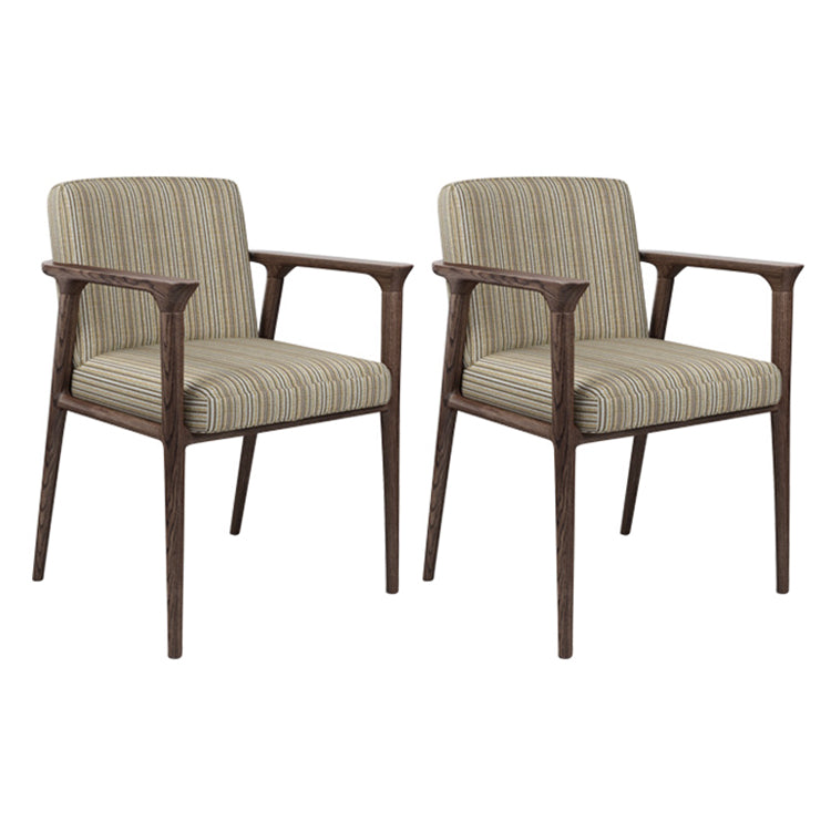 Le bois de frêne de style traditionnel préside des chaises de salle à manger de cuisine à bras arrière solide