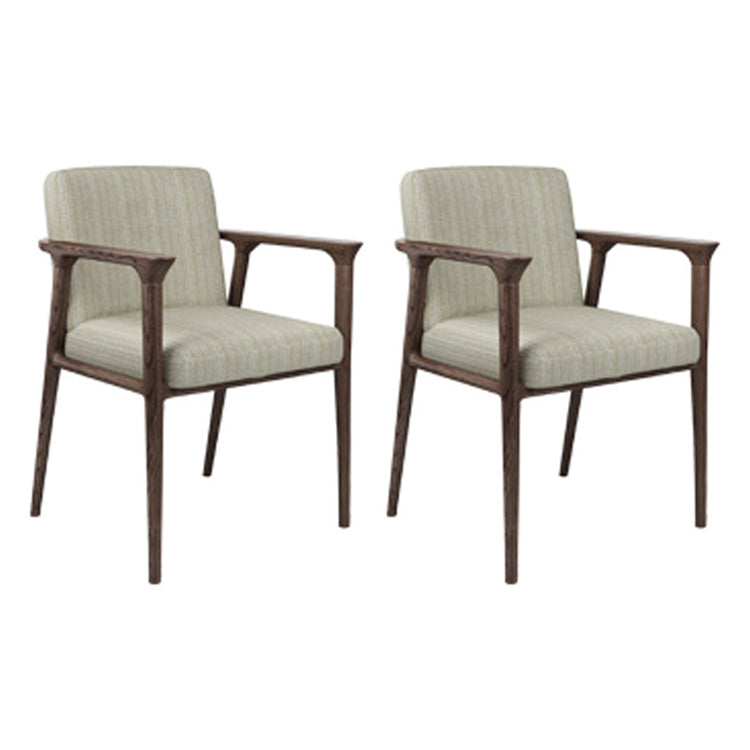 Le bois de frêne de style traditionnel préside des chaises de salle à manger de cuisine à bras arrière solide