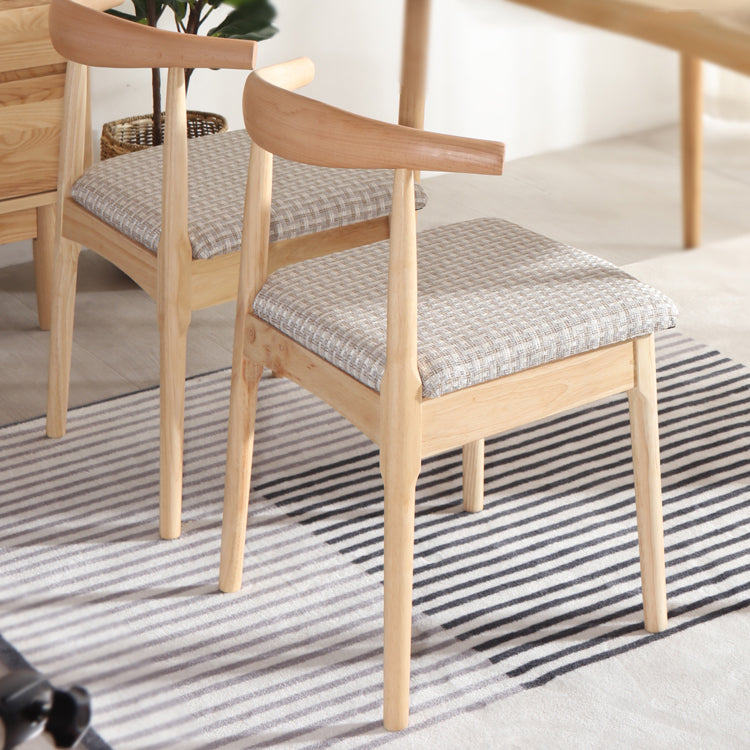 Scandinavian Style Wood Dining Chairs Dining Room Open Back Dining Side Armless Chair