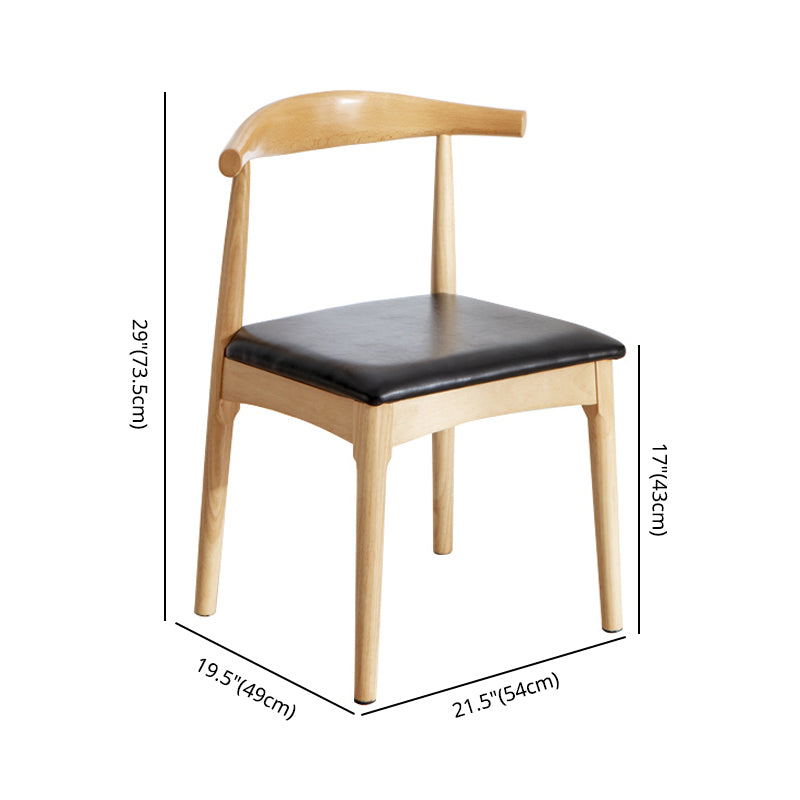 Scandinavian Style Wood Dining Chairs Dining Room Open Back Dining Side Armless Chair