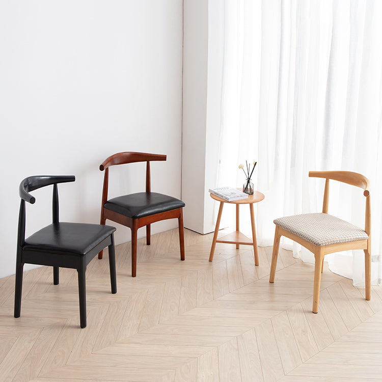 Scandinavian Style Wood Dining Chairs Dining Room Open Back Dining Side Armless Chair