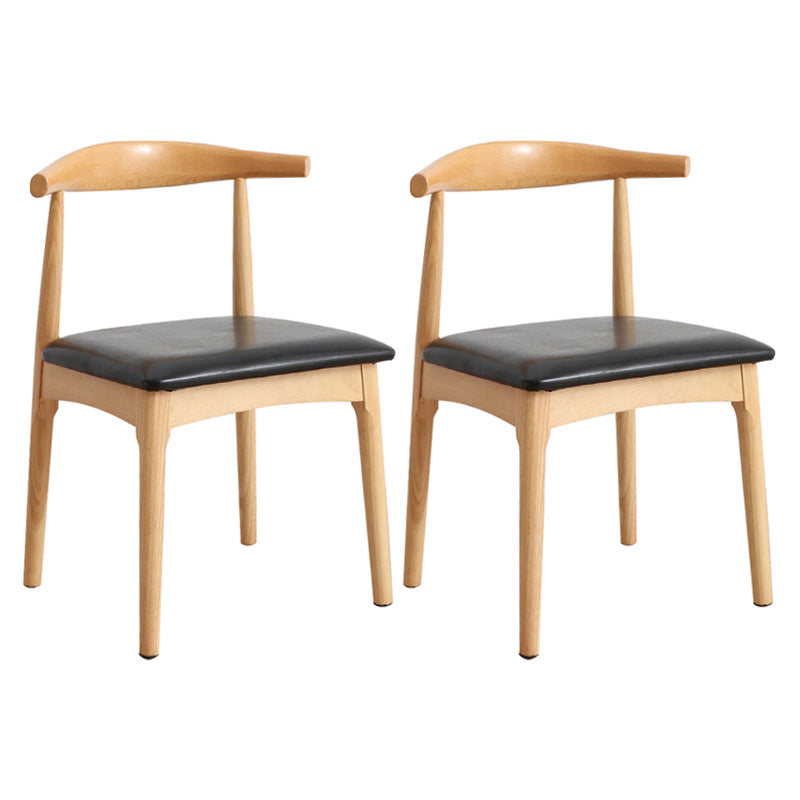 Scandinavian Style Wood Dining Chairs Dining Room Open Back Dining Side Armless Chair