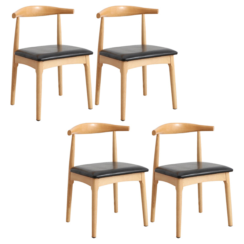 Scandinavian Style Wood Dining Chairs Dining Room Open Back Dining Side Armless Chair