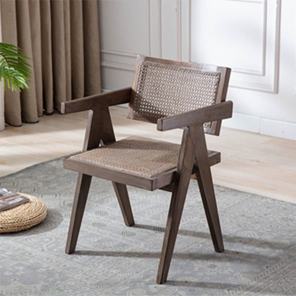 Farmhouse Style Ash Wood Chair Open Back Dining Room Kitchen Arm Chairs Set