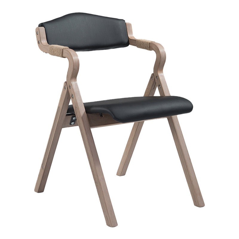 Country Style Foldable Dining Armchair Open Back Upholstered Arm Chairs