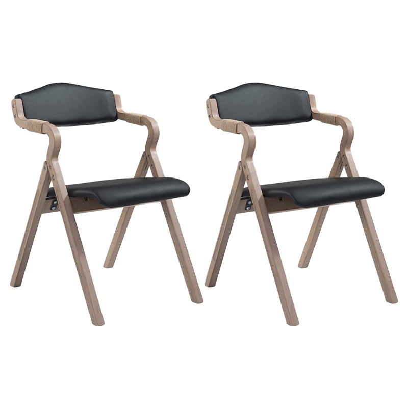 Country Style Foldable Dining Armchair Open Back Upholstered Arm Chairs
