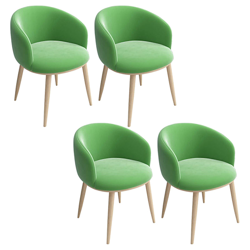 Home Scandinavian Arm Chair Parsons Back Metal Upholstered Dining Room Chair
