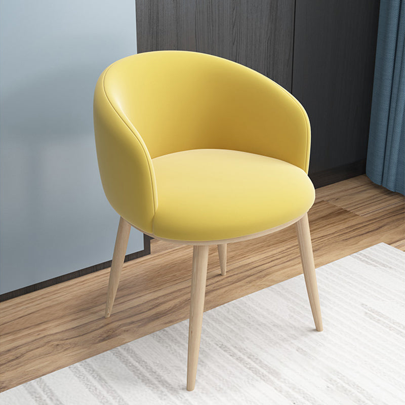 Home Scandinavian Arm Chair Parsons Back Metal Upholstered Dining Room Chair