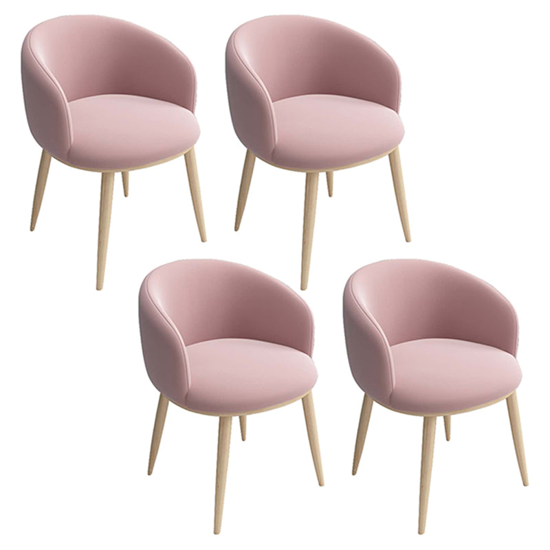Home Scandinavian Arm Chair Parsons Back Metal Upholstered Dining Room Chair