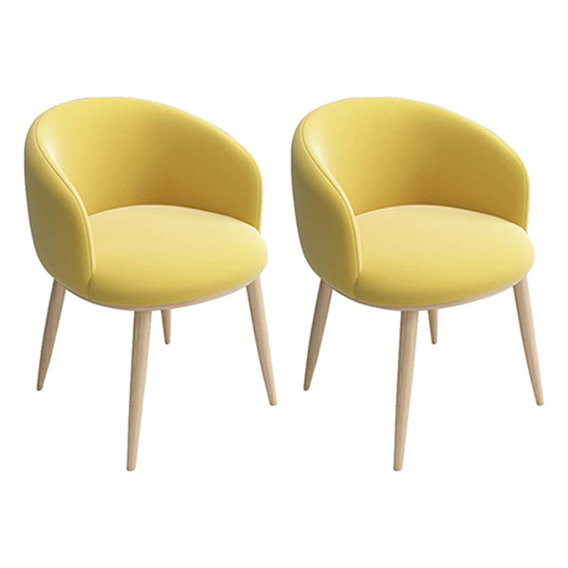 Home Scandinavian Arm Chair Parsons Back Metal Upholstered Dining Room Chair