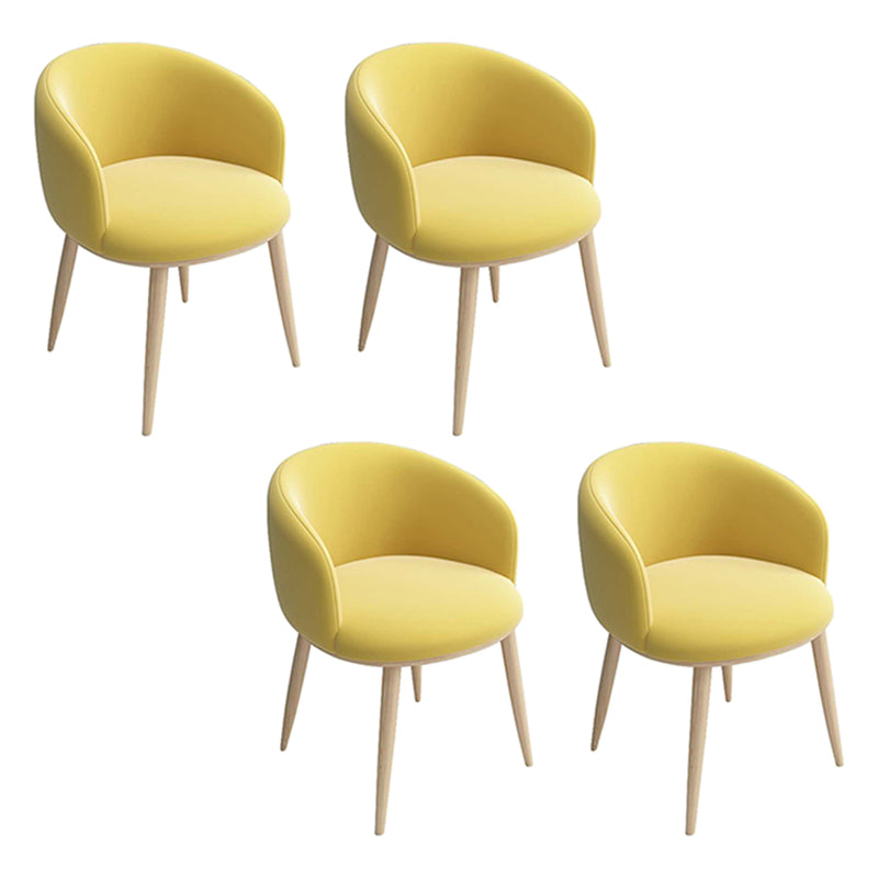 Home Scandinavian Arm Chair Parsons Back Metal Upholstered Dining Room Chair