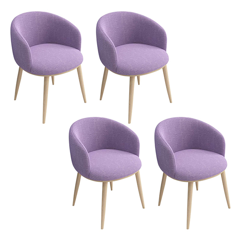 Home Scandinavian Arm Chair Parsons Back Metal Upholstered Dining Room Chair