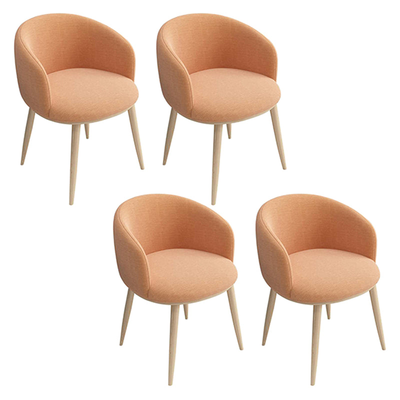 Home Scandinavian Arm Chair Parsons Back Metal Upholstered Dining Room Chair
