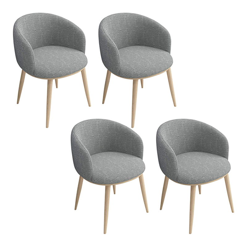 Home Scandinavian Arm Chair Parsons Back Metal Upholstered Dining Room Chair