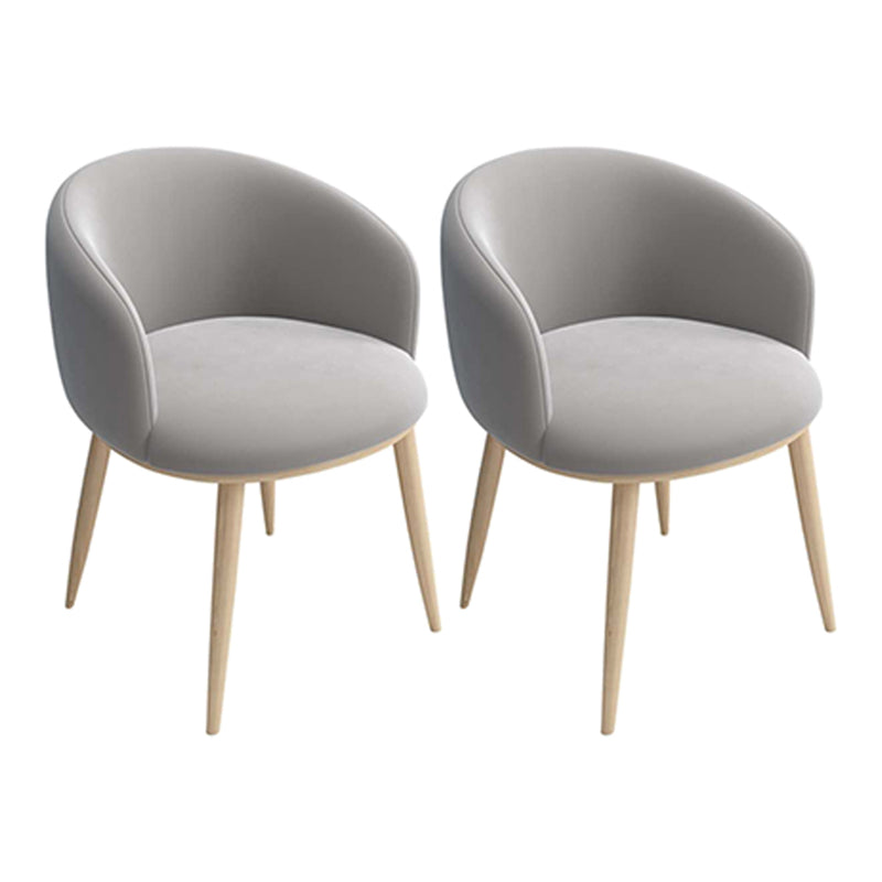 Home Scandinavian Arm Chair Parsons Back Metal Upholstered Dining Room Chair