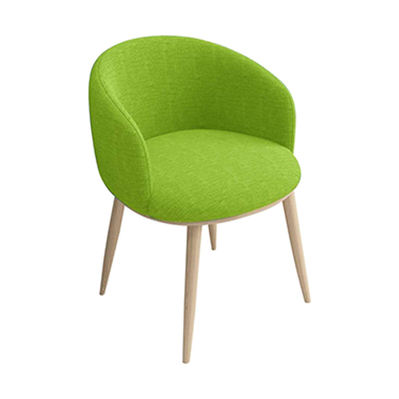 Home Scandinavian Arm Chair Parsons Back Metal Upholstered Dining Room Chair