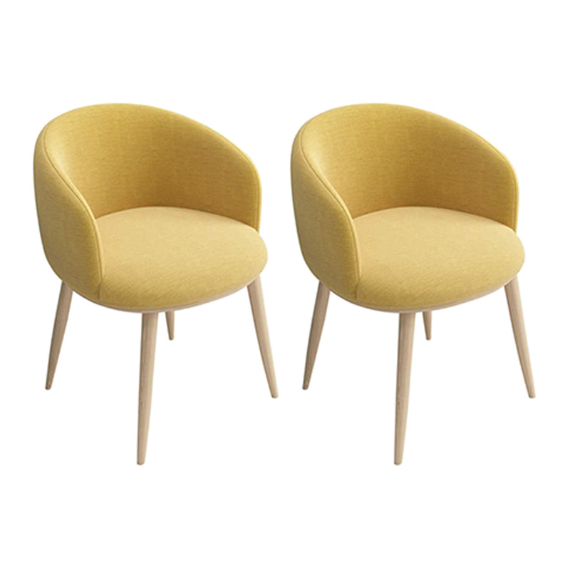 Home Scandinavian Arm Chair Parsons Back Metal Upholstered Dining Room Chair